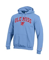 Champion Men's Light Blue Ole Miss Rebels Arched Logo Fleece Pullover Hoodie