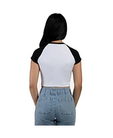 Hype and Vice Women's Black Inter Miami Cf Homerun Cropped Raglan T-Shirt