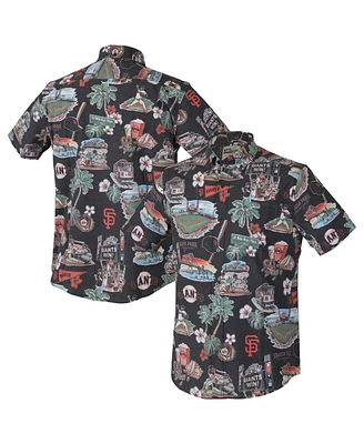Reyn Spooner Men's Black San Francisco Giants Scenic Tri-Blend Performance Button-Up Top