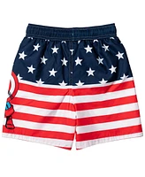 Avengers Toddler Boys Captain America Upf 50+ Rash Guard and Swim Trunks Outfit Set
