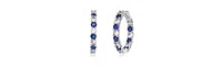 Colored Cubic Zirconia Inside Out Hoop Earrings
