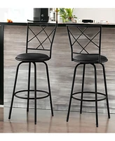 2 Piece Metal Bar Chair Set for Indoor or Outdoor Seating