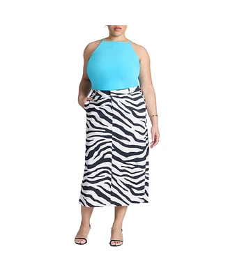 Eloquii Plus Printed Midi Skirt