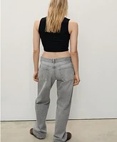 Mango Women's High Waist Straight Jeans
