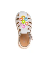 Laura Ashley Toddler Girls Flower Detail Closed Toe Sandals