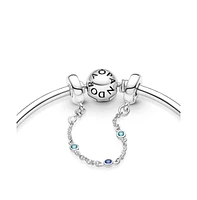 Pandora Triple Blue Stone Safety Chain Charms