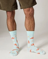 MeMoi Men's Lobster Rayon Crew Socks