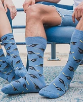 MeMoi Men's Graduation Pattern Rayon Novelty Crew Socks