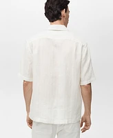 Mango Men's Linen Pinstripes Shirt
