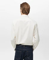 Mango Men's Slim-Fit Striped Seersucker Shirt