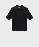 Mango Men's Structured Fine-Knit Polo Shirt
