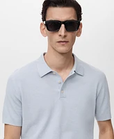 Mango Men's Structured Knitted Slim-Fit Polo Shirt