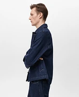 Mango Men's Regular-Fit Denim Overshirt Jacket