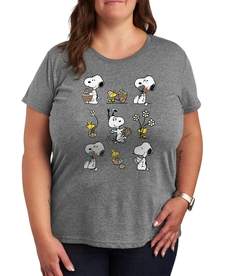 Hybrid Apparel Plus Snoopy Easter Graphic T-Shirt