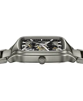 Rado Unisex Swiss Automatic True Square Skeleton Gray Ceramic Bracelet Watch 38mm
