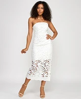 Katia Rae Juniors' Lace Eyelet Midi Dress
