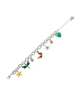 Betsey Johnson Faux Stone Garden Glam Dragonfly Charm Bracelet