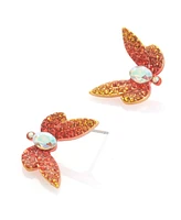 Betsey Johnson Faux Stone Garden Glam Butterfly Stud Earrings