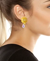Betsey Johnson Faux Stone Garden Glam Floral Drop Earrings