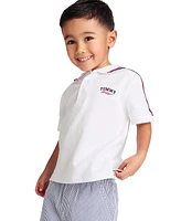Tommy Hilfiger Toddler Boys 2-Piece Signature Polo Shirt and Yarn-Dyed Stripe Oxford Shorts Sets