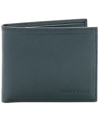 Perry Ellis Portfolio Men's Outlined Pebble Bifold Wallet