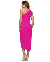 Xscape Women's One-Shoulder Ruched Midi Dress