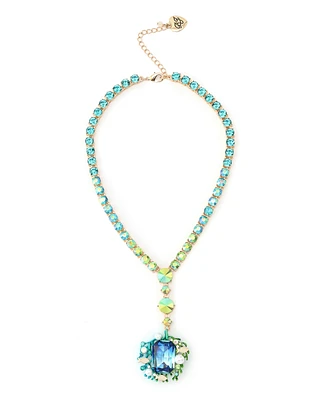 Betsey Johnson Mermaid Jewels Seaweed Stone Gem Tennis Necklace