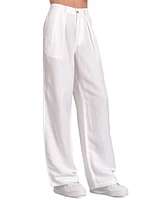 Elan Women's Pleat-Front Wide-Leg Pants
