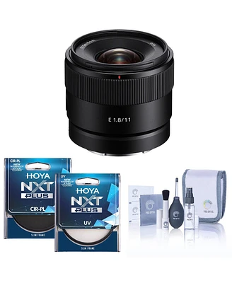Sony E 11mm f/1.8 Lens for Sony E, Bundle with Hoya Nxt Plus 55mm Cpl+Uv Filter Kit, Cleaning Kit