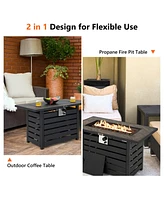 50000 Btu Propane Fire Pit Table with Ore Powder Surface