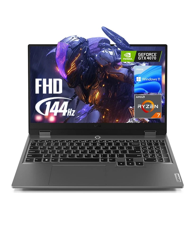 Lenovo Loq 15 15.6" Gaming Traditional Laptop Amd Ryzen 7 7435HS 16GB Ram Nvidia GeForce Rtx 4070 512GB Ssd Storage Windows 11 Home Fhd 144Hz - Grey