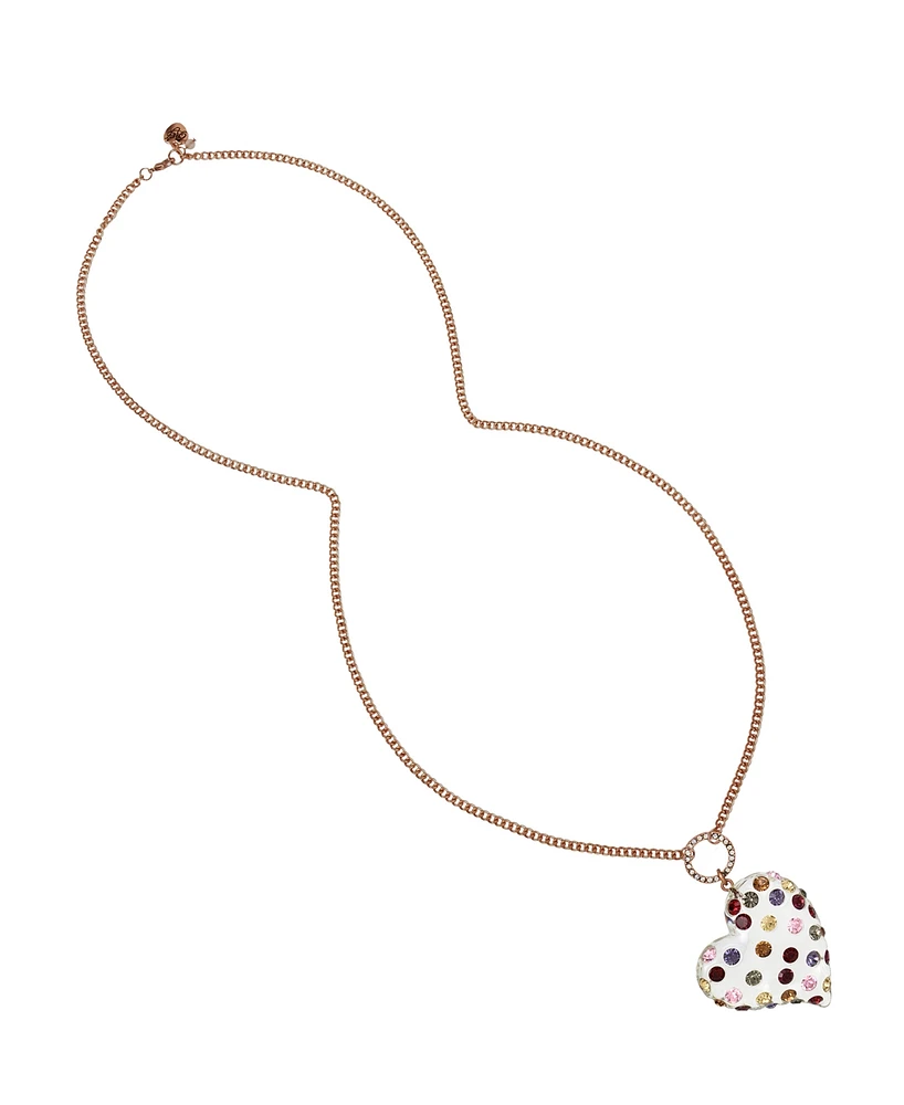 Betsey Johnson Faux Stone Heart Pendant Necklace