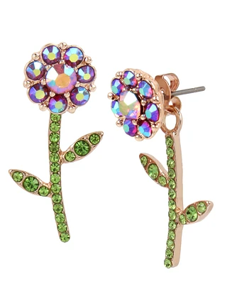 Betsey Johnson Faux Stone Flower Earrings