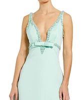 Mac Duggal Women's Hand Beaded Detail A-Line Mini Dress