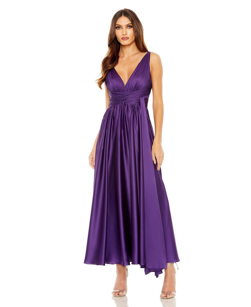 Mac Duggal Women's Ruched Top Halter Gown