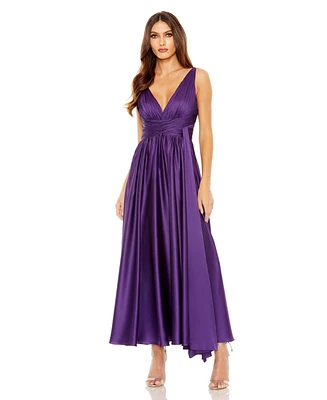 Mac Duggal Women's Ruched Top Halter Gown
