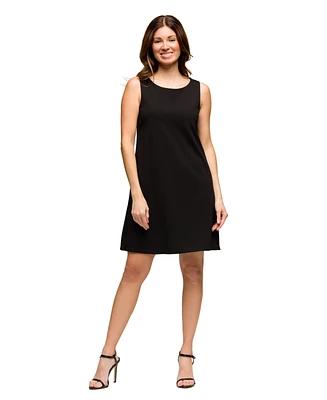 24seven Comfort Apparel Women's Solid Color Sleeveless Mini Shift Dress