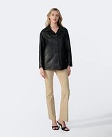 Furniq Uk Women's Relaxed Leather Jacket, Created for Macy's
