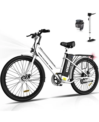 Colorway 26" Electric Bike for Woman, 500W Powerful Motor, 36V 12AH Removable Battery E Bike, , Max. Speed 19.9MPH Electric Bicycle UL2849