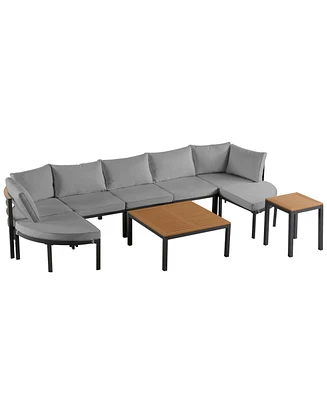 Mondawe Modern Outdoor Sectional Sofa Set Conversation with Cushions for Patio