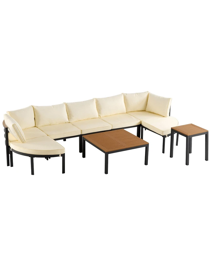 Mondawe Modern Outdoor Sectional Sofa Set Conversation with Cushions for Patio