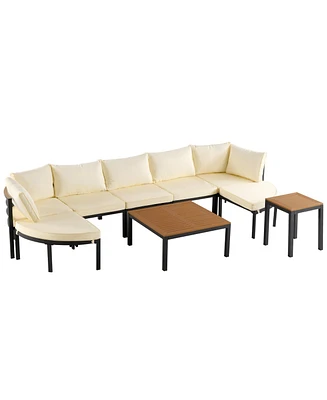 Mondawe Modern Outdoor Sectional Sofa Set Conversation with Cushions for Patio