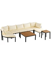 Mondawe Modern Outdoor Sectional Sofa Set Conversation with Cushions for Patio