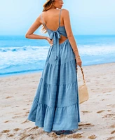 Cupshe Women's Misty Air Blue Maxi Beach Dress