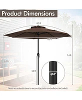 Gymax Outdoor Patio Umbrella Modern Table w/8 Heavy Duty Ribs Sun-proof