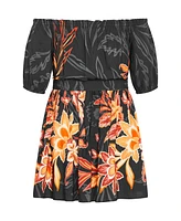 City Chic Plus Island Breeze Placement Dress