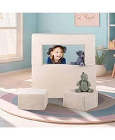 Modular Kids Sofa Children's Couch/High Chair with Armrests Washable Cover