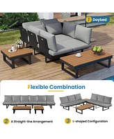 Mondawe Outdoor Sectional Sofa Set Patio Conversation with Adjustable Reclining Seats