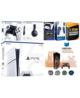 Sony Playstation 5 Slim Disc with Black Pulse Headset, Extra Edge Controller, Trigger Stop Kit
