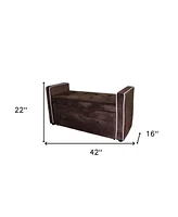 Suede Storage Bench with Drawer for Shoes and Accessories in Entryway